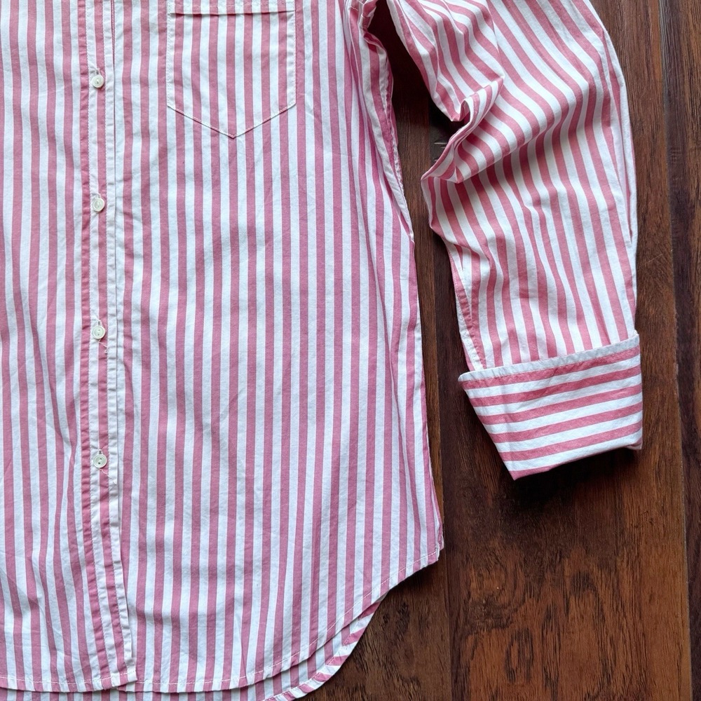 Nili Lotan Women's Red Striped Button Down Shirt XS Quiet Luxury‎ Boyfriend Prep - Picture 8 of 16